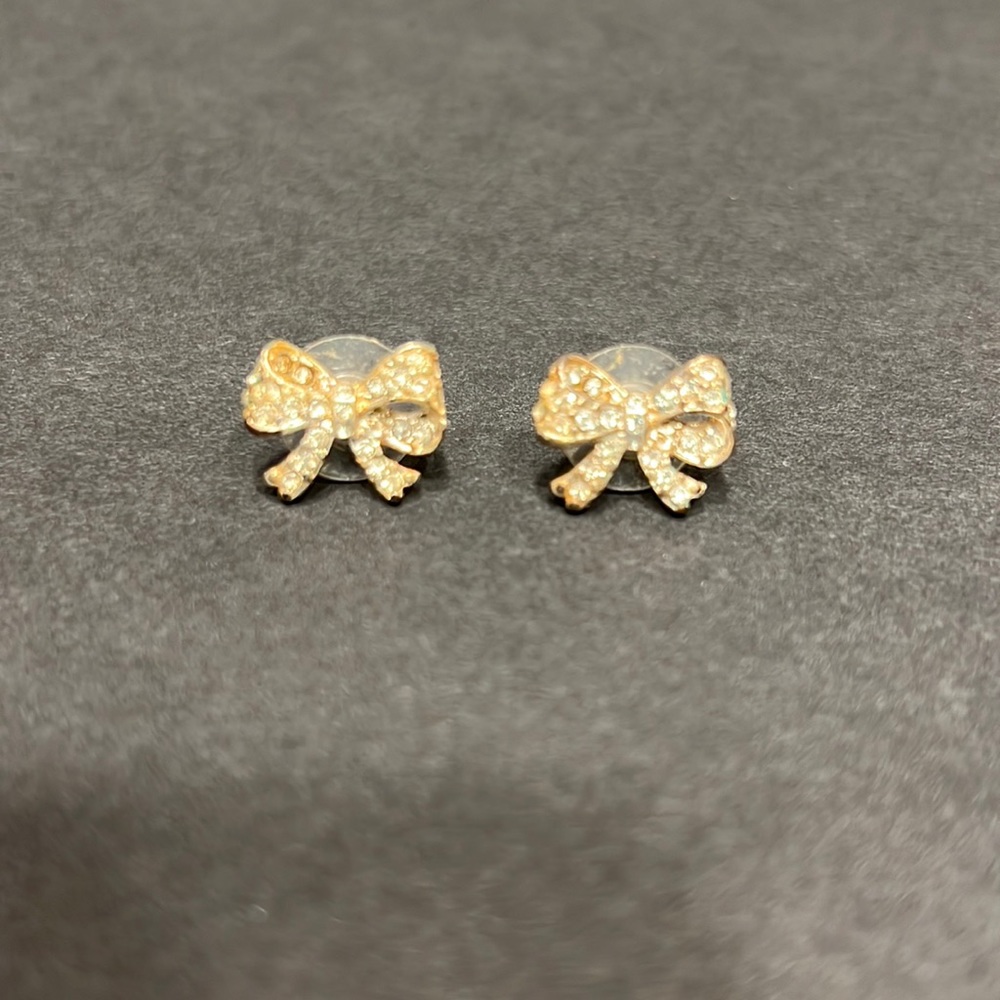 Rhinestone Bow Earrings